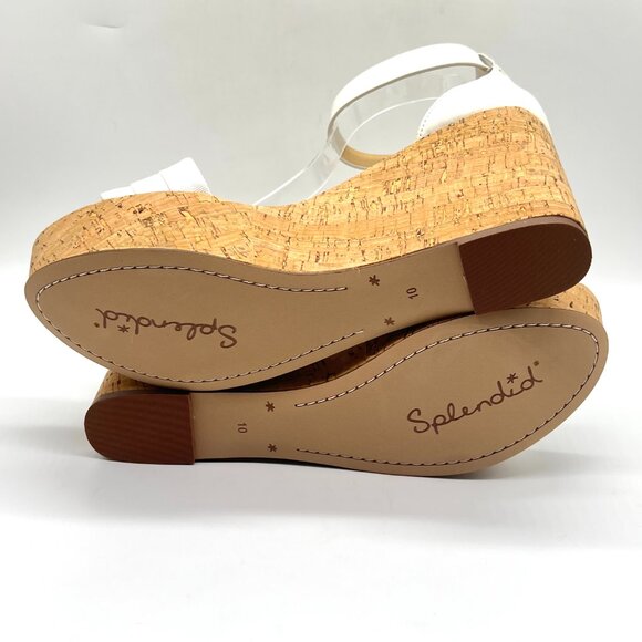 Splendid Womens Size 10M‎ Travis White Cork Platforms Sandals Shoes - Picture 9 of 14